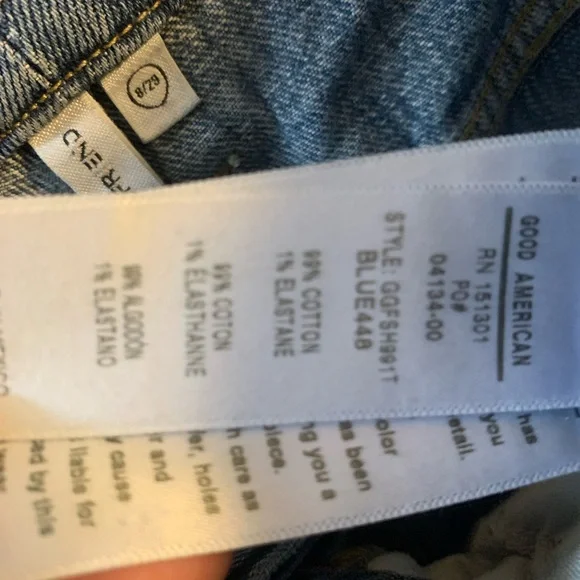 Good American Blue Distressed Boyfriend Jeans - Picture 4 of 4